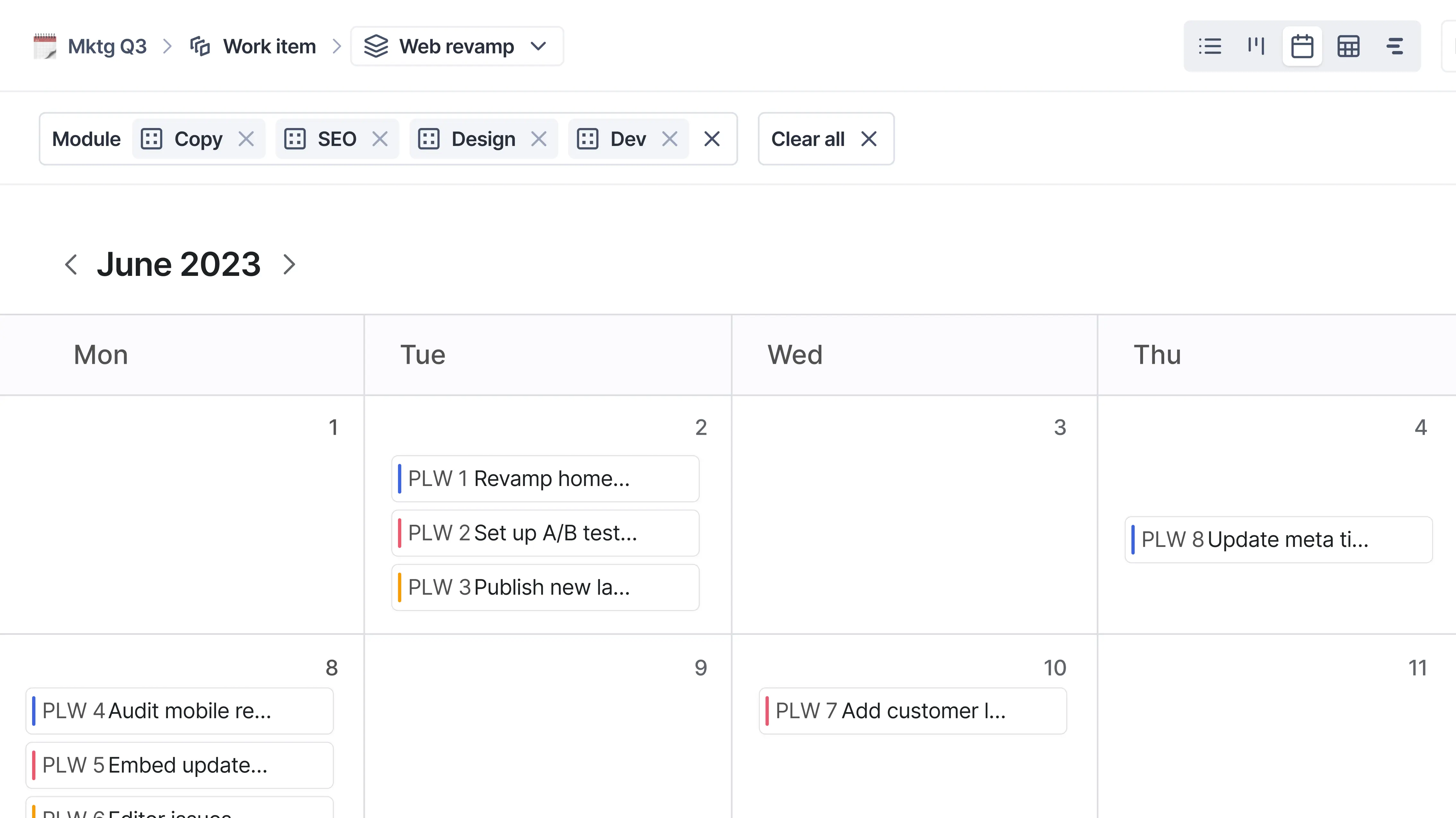 Website updates and landing pages