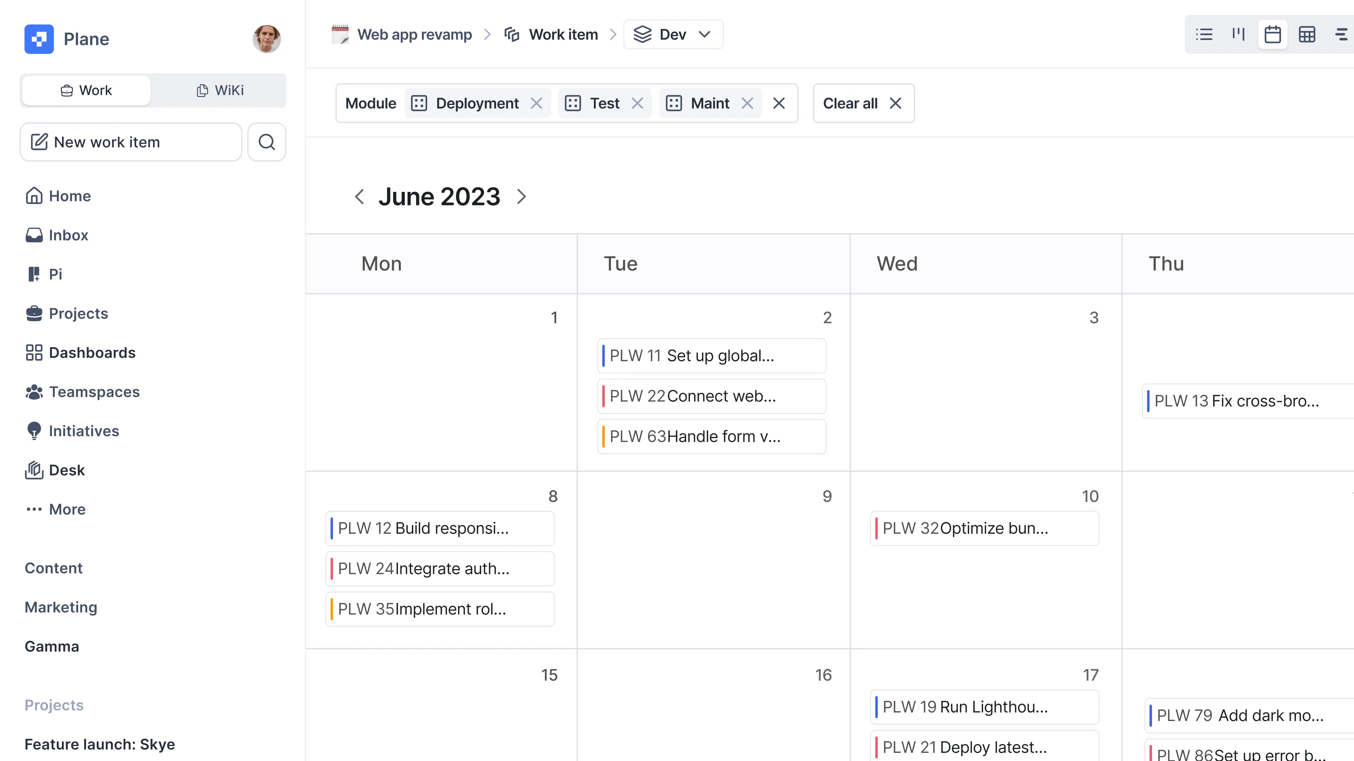 Web application development